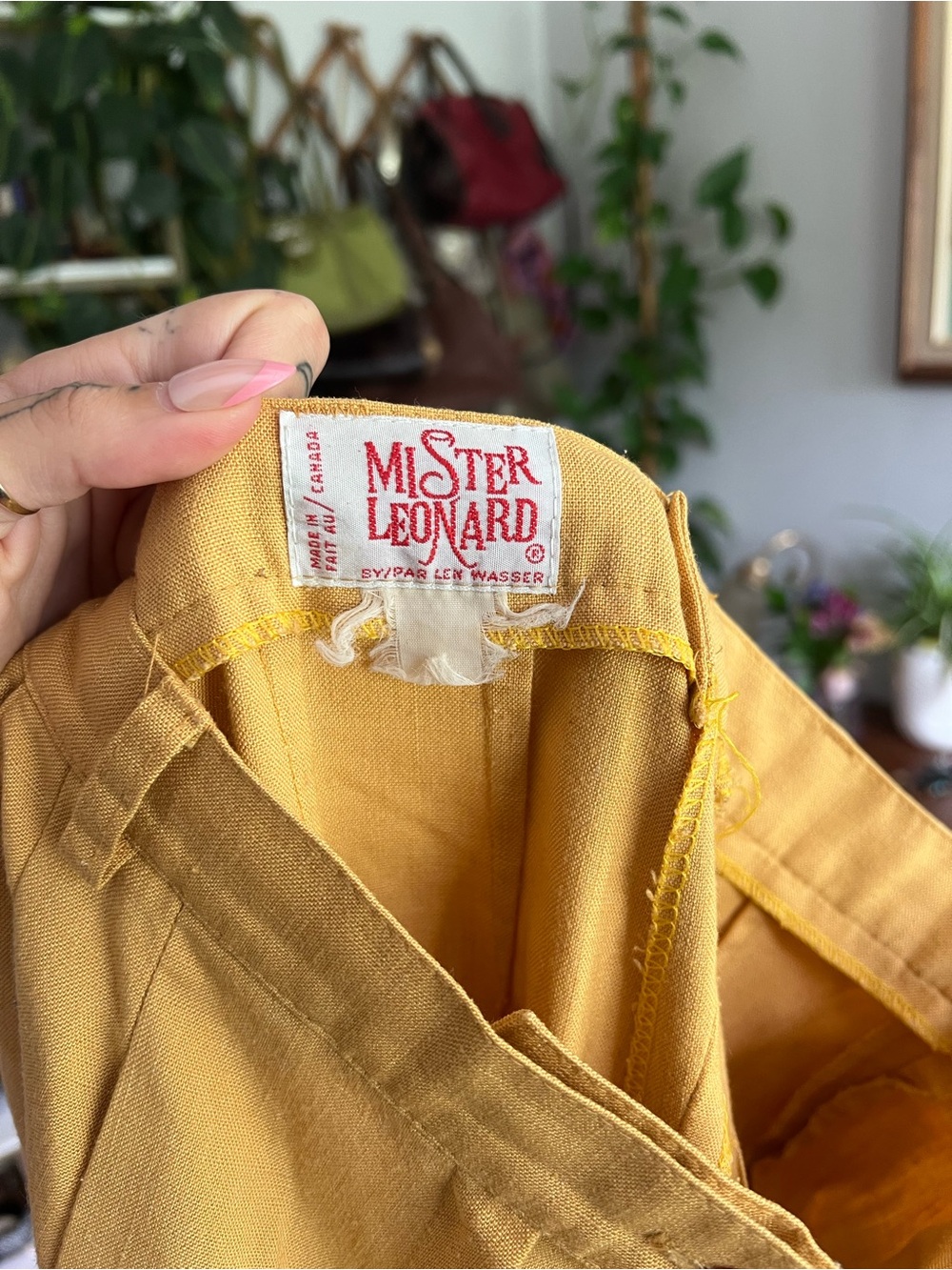 Vintage Mustard Yellow Linen Pants